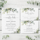 Eucalyptus Wedding Website QR Code RSVP Card Karte (Personalisiere diese Kollektion eines unabhängigen Creators.)