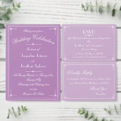 Elegant Mauve Monogram Initial Modern Chic Wedding Wasserflaschenetikett (Personalisiere diese Kollektion eines unabhängigen Creators.)