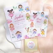 Handgeschriebene rosa Blätter Girl Birthday Party Runder Aufkleber