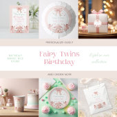 Fairy Girls Mushroom House Ribbon Twins Geburtstag Banner