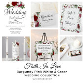 Wasserfarbener Blumenstrauß Burgund Grüne Wandteppich