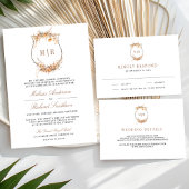 Herbst Wildblume Wappen QR Code Brautparty Einladung