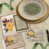 Herbstliche Botanische Hochzeitssuite Pappteller