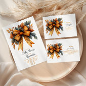 Fall Bow Girl Baby Duwer Raffle Diapper Begleitkarte