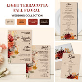 Light Terracotta Fall Floral Wedding Programm