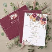 Fall der Liebe Pumpkin Wedding Burgundy Einladung (Personalisieren Sie die Kollektion dieses unabhängigen Creators. Test)