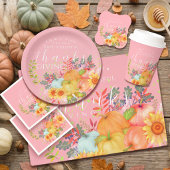 Erntedank im Herbst rosa Button