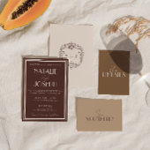 Braune Beige Retro-Hochzeitsplatzkarten    Tischnummer