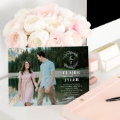 Extravagante Einfache Monogramm-Hochzeitskarte Einladung