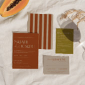 Eleganter QR-Code in verbranntem Orange und Gold i Einladung