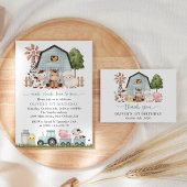 Farm Animals, Cute Animals, Barn, First Birthday Wasserflaschenetikett