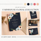 Bauernhof Floral Anemone Grüne Save the Date