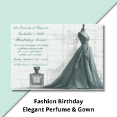 Elegant Fashion Sketch Birthday Invitation Einladung