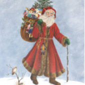 Vintage Weihnachten des Vaters, im Schnee spaziere Poster