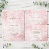 Imitate Gold Glitzer & Pink Moderne Hochzeit Dankeskarte (Personalisiere diese Kollektion eines unabhängigen Creators.)