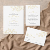Faux Gold Modern Botanical Wedding Dankeskarte (Personalisiere diese Kollektion eines unabhängigen Creators.)