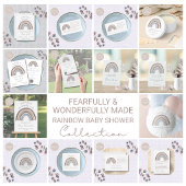 Einladung zur Babyparty mit Regenbogen-QR-Code für