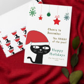 Feierliche Katze mit roter Weihnachtsmannmütze Mod Geschenkpapier (Personalisiere diese Kollektion eines unabhängigen Creators.)