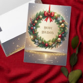 Festlicher Weihnachtskranz Feiertags Tischläufer (Personalisiere diese Kollektion eines unabhängigen Creators.)