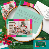 Merry Christmas Color Block  Rechteckiger Pappuntersetzer