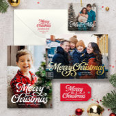 Einfache rote weiße Streifen Weihnachtsfeiertag Geschenkpapier Set