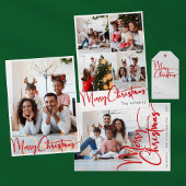 Red Script Frohe Weihnachten Vertical 7 Foto