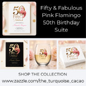 Fünfzig & Fantastisch Rosa Flamingo 50. Geburtstag Rechteckiger Pappuntersetzer