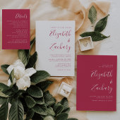 Modernes Script Magenta Wedding Einladungsbanderole