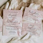 Rose Gold Marmor Glitzer Elegantes Hochzeitsprogra