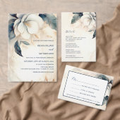 Fine Art Blue Ivory Floral Wedding Begleitkarte (Personalisiere diese Kollektion eines unabhängigen Creators.)