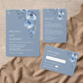 Blue Watercolor Flowers Wedding Thank You Square  Geschenktütchen (Personalisiere diese Kollektion eines unabhängigen Creators.)