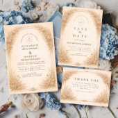 Edle Vintage-Wildblumen-Hochzeit Save The Date
