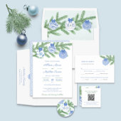 Weihnachts-Polterabend Elegant Blue White Bauble Geschenkschachtel
