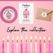 Niedlich Cupcake Pink Girl Happy 1. Geburtstag Pappteller
