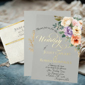 Blush Floral & Wreath - Teal/Gold Gästebuch