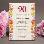 Floral 90th Birthday Party - Chic Linen Garden Serviette