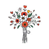 Sophisticated Red Floral Bouquet Acrylschild