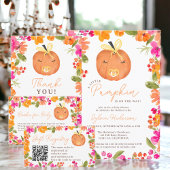 Floral Fall little pumpkin welcome baby shower Poster
