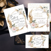 Boho Pampas Blume Brunch & Bubbly Brautparty Einladung