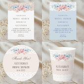 Pink Peony Beige Vintage Spitzen Rücksendeadresse