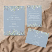 Grünes Blumiges Staubblaues Hochzeitsprogramm Fächer (Personalisiere diese Kollektion eines unabhängigen Creators.)