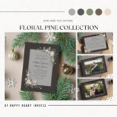 Pine floral Holiday Winter Probe Dinner Einladung