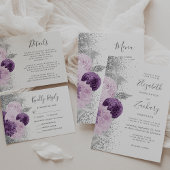 Lila Silberblütendetails Begleitkarte