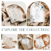 Elegant Boho Beige und Weiße Arche Blüte Einladung