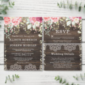 Rustikale Holzflorenleuchten Hochzeit Serviette (Personalisiere diese Kollektion eines unabhängigen Creators.)