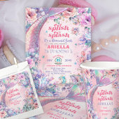 Flower Glitter Mermaid Tail 3rd Birthday  Einladung