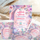 Flower Glitter Mermaid Tail 4th Birthday Geschenkpapier