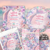 Flower Glitter Mermaid Tail 6th Birthday Pappbecher