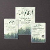 Misty Green Pine Trees Rustic Wedding Program Fächer (Personalisiere diese Kollektion eines unabhängigen Creators.)