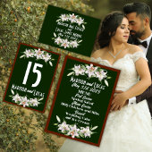 White on Deep Green Calla Lilies Wedding Dankeskarte